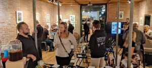 Guests mingling after the talk