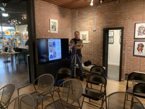 My husband jeff setting up the video camera